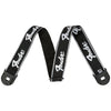 Fender Quick Grip Locking End Straps - Black with White Running Logo - 2in