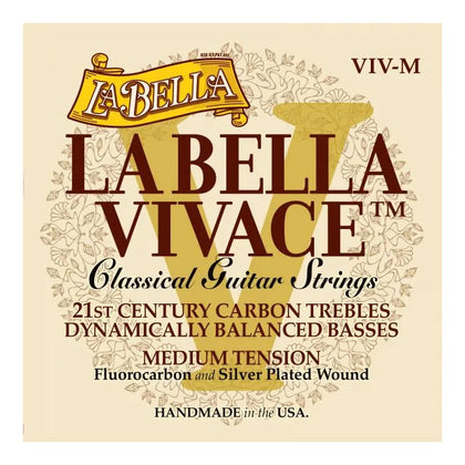 La Bella VIV-M La Bella Vivace Fluorocarbon Classical Guitar Strings – Medium Tension