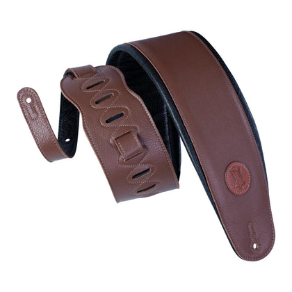 Levy's Signature Legacy Series Garment Leather Bass Guitar Strap - 4.5in Wide - Standard Length - Brown