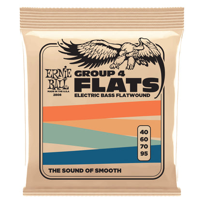 Ernie Ball Group 4 Stainless Steel Flatwound Electric Bass Strings  - 40-95 Gauge