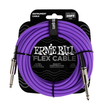 Ernie Ball Flex Instrument Cable - Straight/Straight - Purple - 20 ft.