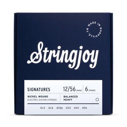 Stringjoy Signatures Nickel Wound Electric Guitar Strings - Balanced Heavy Gauge - 12-56