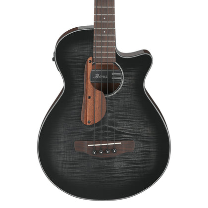 Ibanez Acoustic Bass Series Acoustic-Electric Bass Guitar -  Transparent Black Sunburst High Gloss - Natural High Gloss Back and Sides