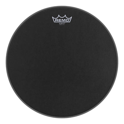 Remo Emperor X Black Batter Drumhead - Black Suede - Bottom Black Dot - 14 in. Diameter