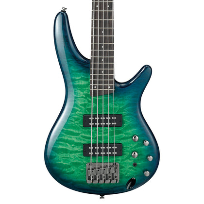 Ibanez SR Standard SR405EQM 5-String Bass Guitar - Surreal Blue Burst Gloss