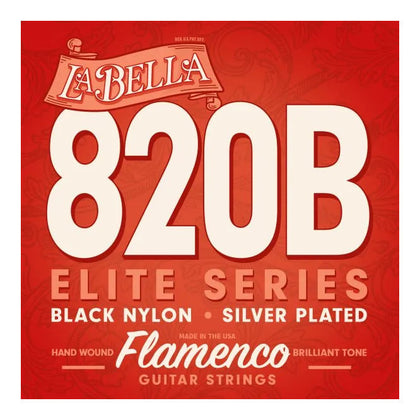 La Bella 820-B Elite Nylon Guitar String - Flamenco - Black Nylon - Medium Tension