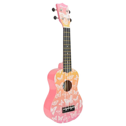 Amahi Sunset Mariposa Butterfly Soprano Ukulele w/ Gig Bag