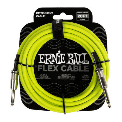 Ernie Ball Flex Instrument Cable Straight/Straight - Green - 20 ft.