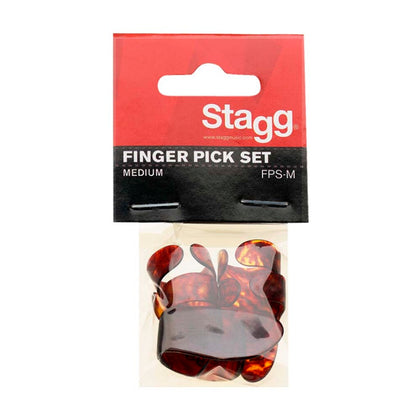 Stagg Plastic Thumb & Finger Picks Set - 1 Thumb and 4 Fingers - Medium