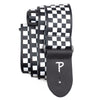 Perri's Leathers 2 in. Polyester Guitar Strap - Black/White Checker Design