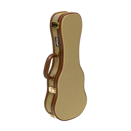 Stagg Vintage-Style Series Deluxe Hardshell Case for Soprano Ukulele - Gold Tweed