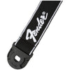 Fender Quick Grip Locking End Straps - Black with White Running Logo - 2in