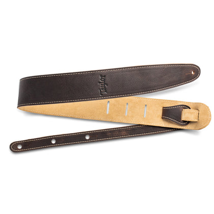 Taylor 2.5 in. Leather Guitar Strap - Suede Back - Chocolate Brown