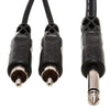 Hosa CYR-102 Y Cable - 1/4 in TS to Dual RCA - 6.5 ft.