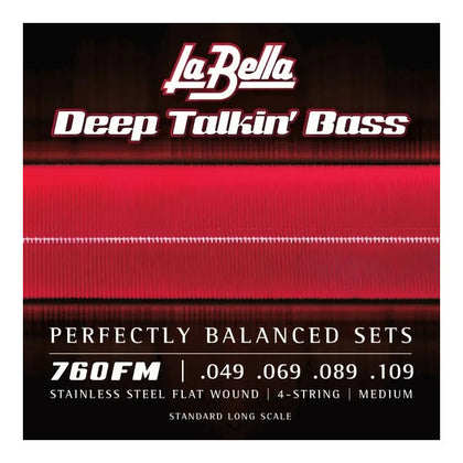 La Bella 760FM Deep Talkin' Bass Flat Wound Bass Strings - Medium - 49-109