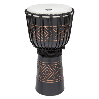 Toca Percussion TSSDJ-MBO 10 in. Medium Street Series Rope Tuned Mahogany Djembe - Black Onyx