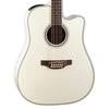 Takamine 12-String Dreadnought Cutaway Acoustic-Electric Guitar - Gloss Pearl White - Gold Hardware - TP-3G Electronics