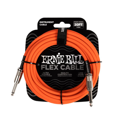 Ernie Ball Flex Instrument Cable Straight/Straight - Orange - 20 ft.