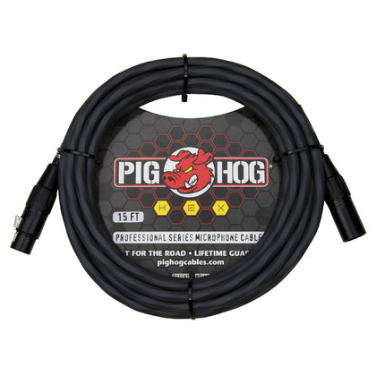 Pig Hog Hex Series Mic Cables - Grey - 15 ft.