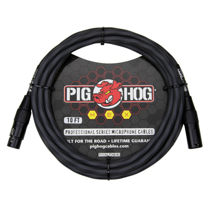 Pig Hog Hex Series Mic Cables - Grey - 10 ft.