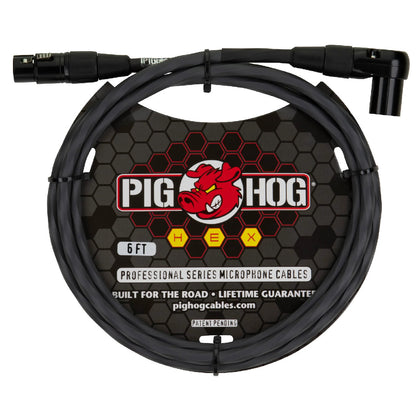 Pig Hog Hex Series Right Angle Mic Cable - Grey - 6 ft.