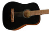 Fender FA-15 3/4 Scale Steel String Acoustic Guitar with Gig Bag, Walnut Fingerboard - Black