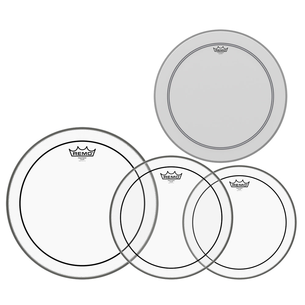 Remo Pinstripe Clear Pack 12 13 16 in. with Coated P3 14 in