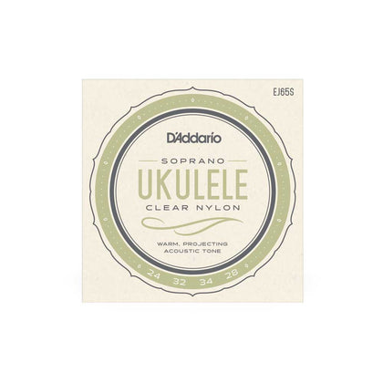 D'Addario - EJ65S - Soprano Ukulele String Set - Clear Nylon 24-34