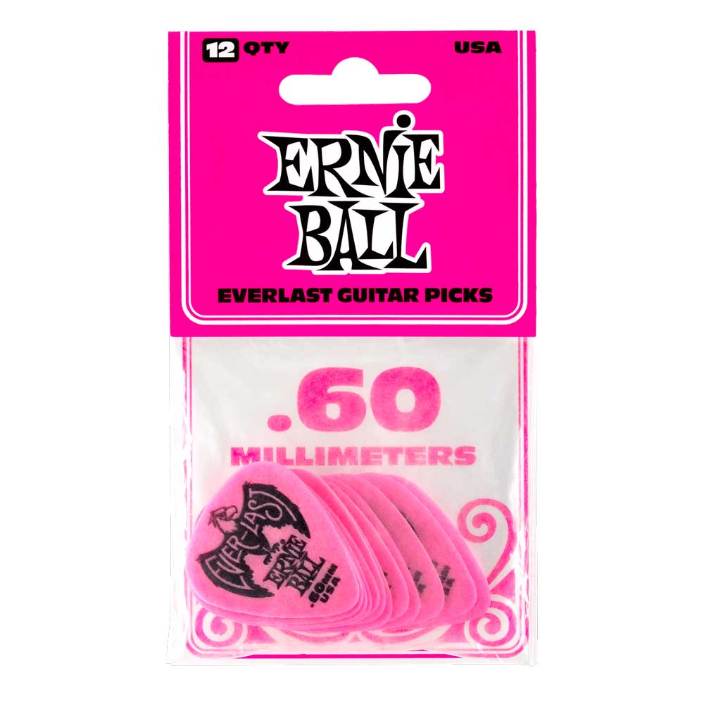 Ernie Ball P09179 Pink Everlast Guitar Picks 12 pack Standard Bananas at Large Musical Instruments Pro Audio